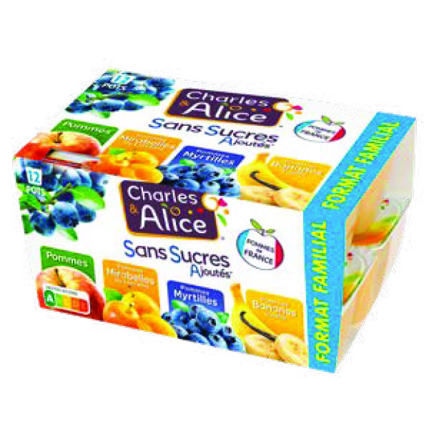 COMPOTES SANS SUCRES AJOUTÉS FORMAT FAMILIAL CHARLES ALICE