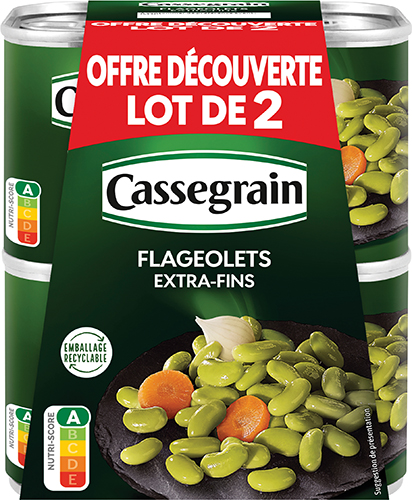 FLAGEOLETS PRÉPARÉS EXTRA-FINS 
OU LENTILLES PRÉPARÉES