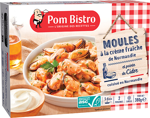 MOULES À LA CRÈME FRAÎCHE DE NORMANDIE
ET POINTE DE CIDRE SURGELÉES