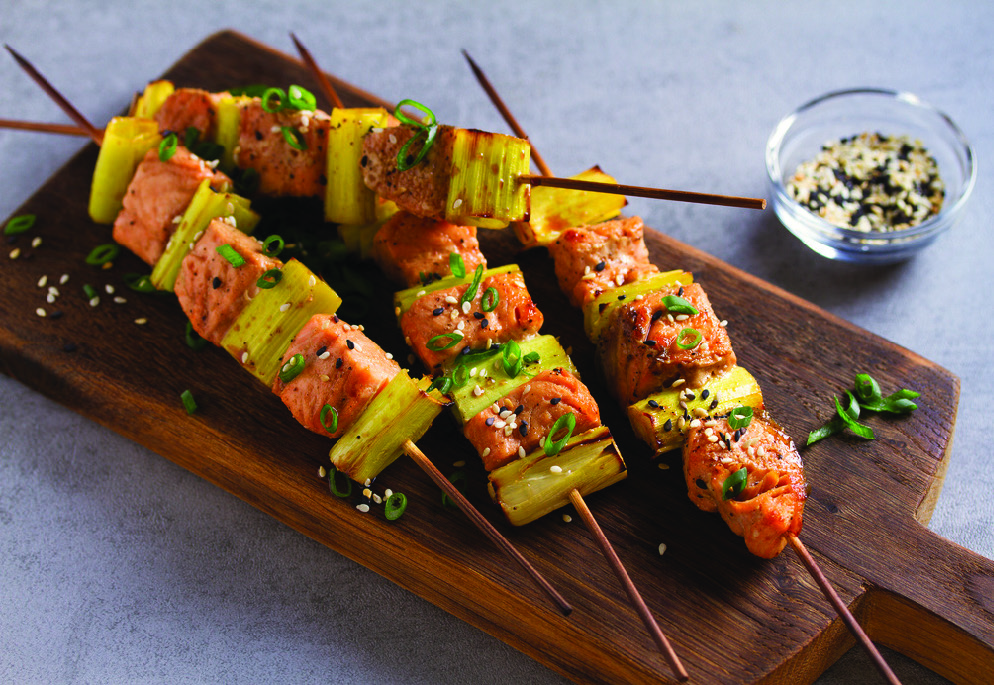 BROCHETTE DE SAUMON ET CABILLAUD
