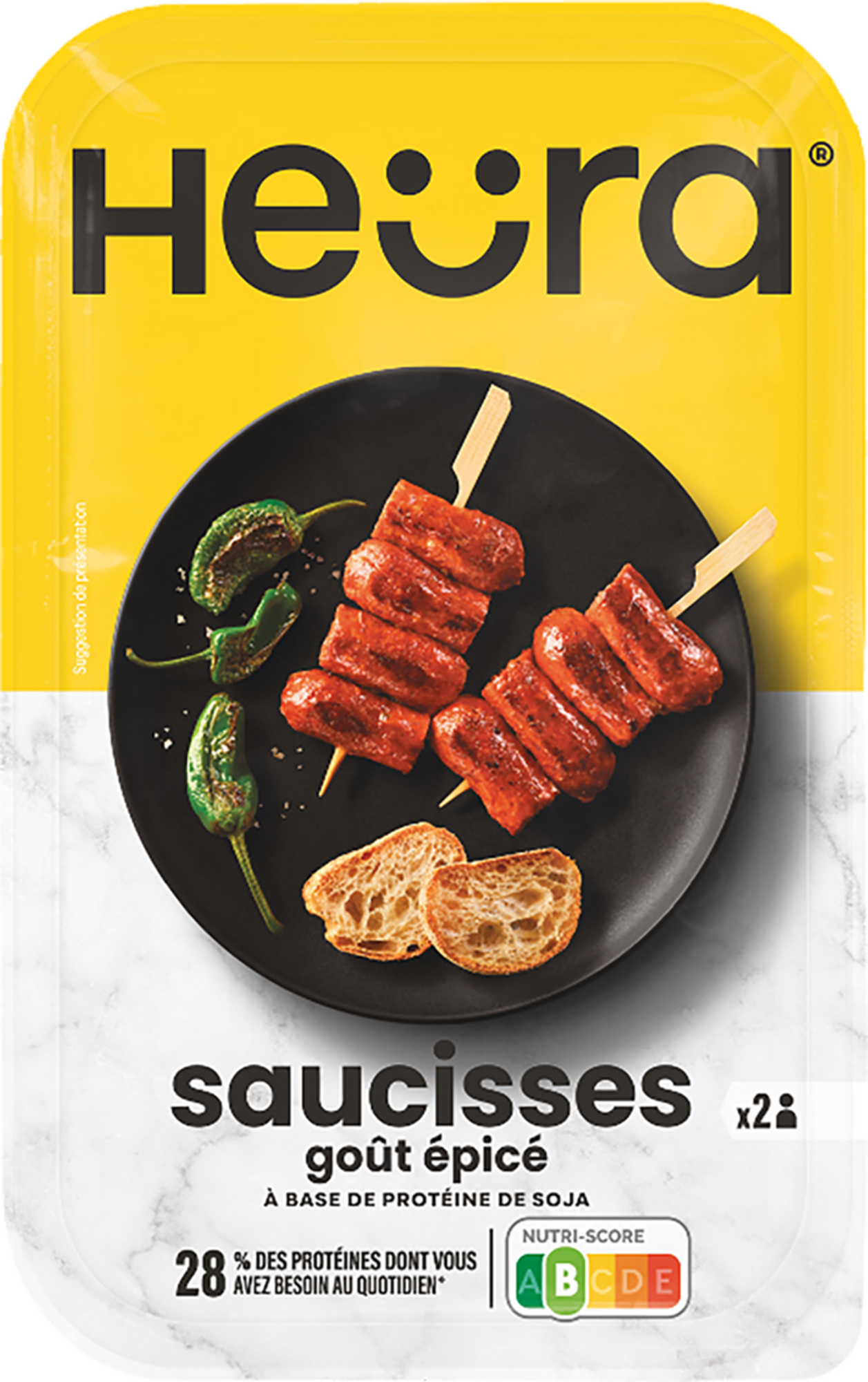 Saucisses végétales goût épicé "HEURA"