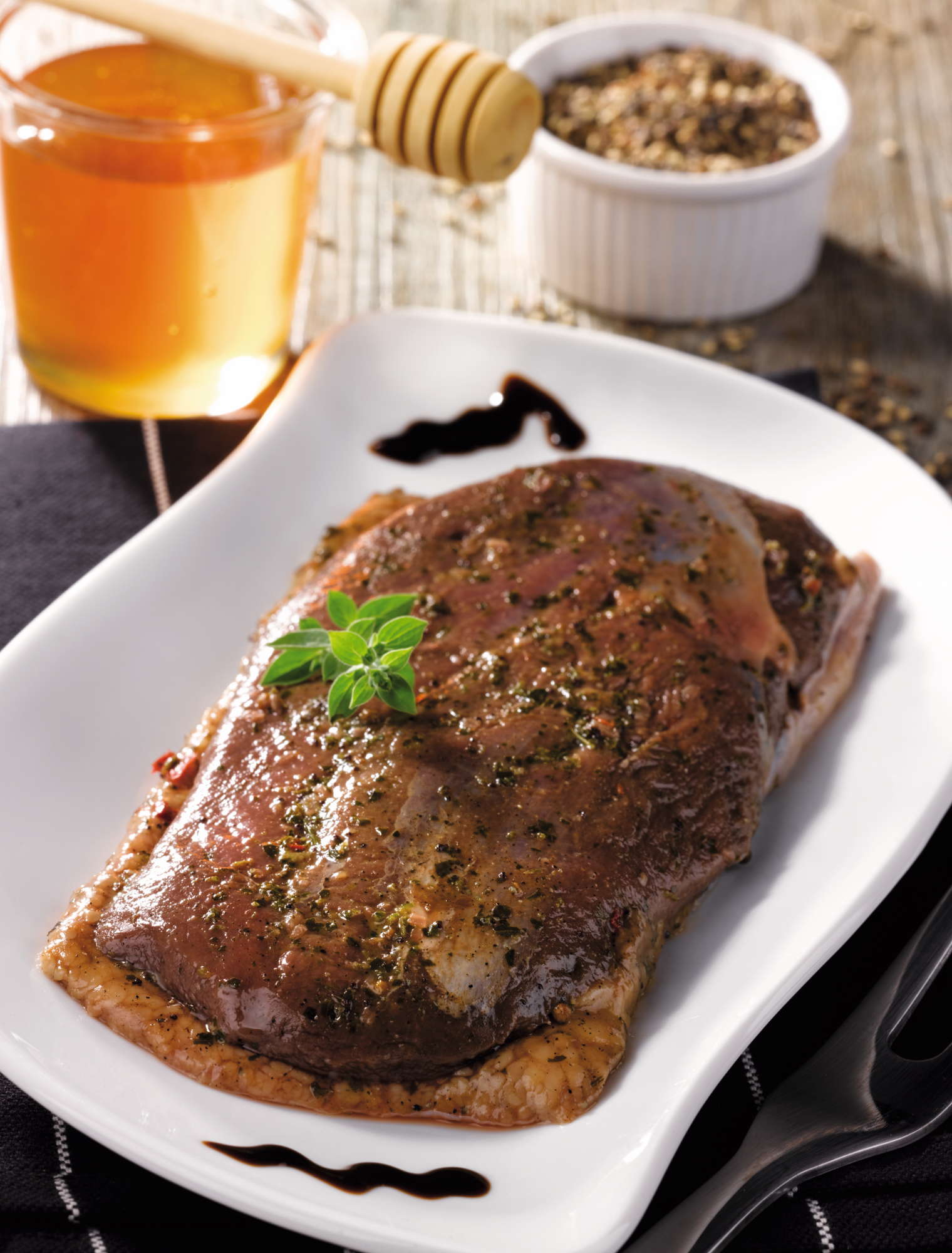 Magret de canard mariné aux cèpes