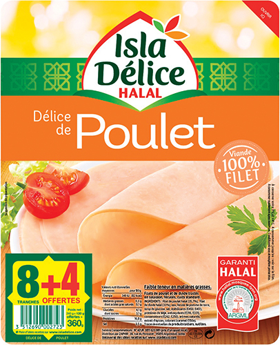 DÉLICE DE POULET
OU DE DINDE HALAL