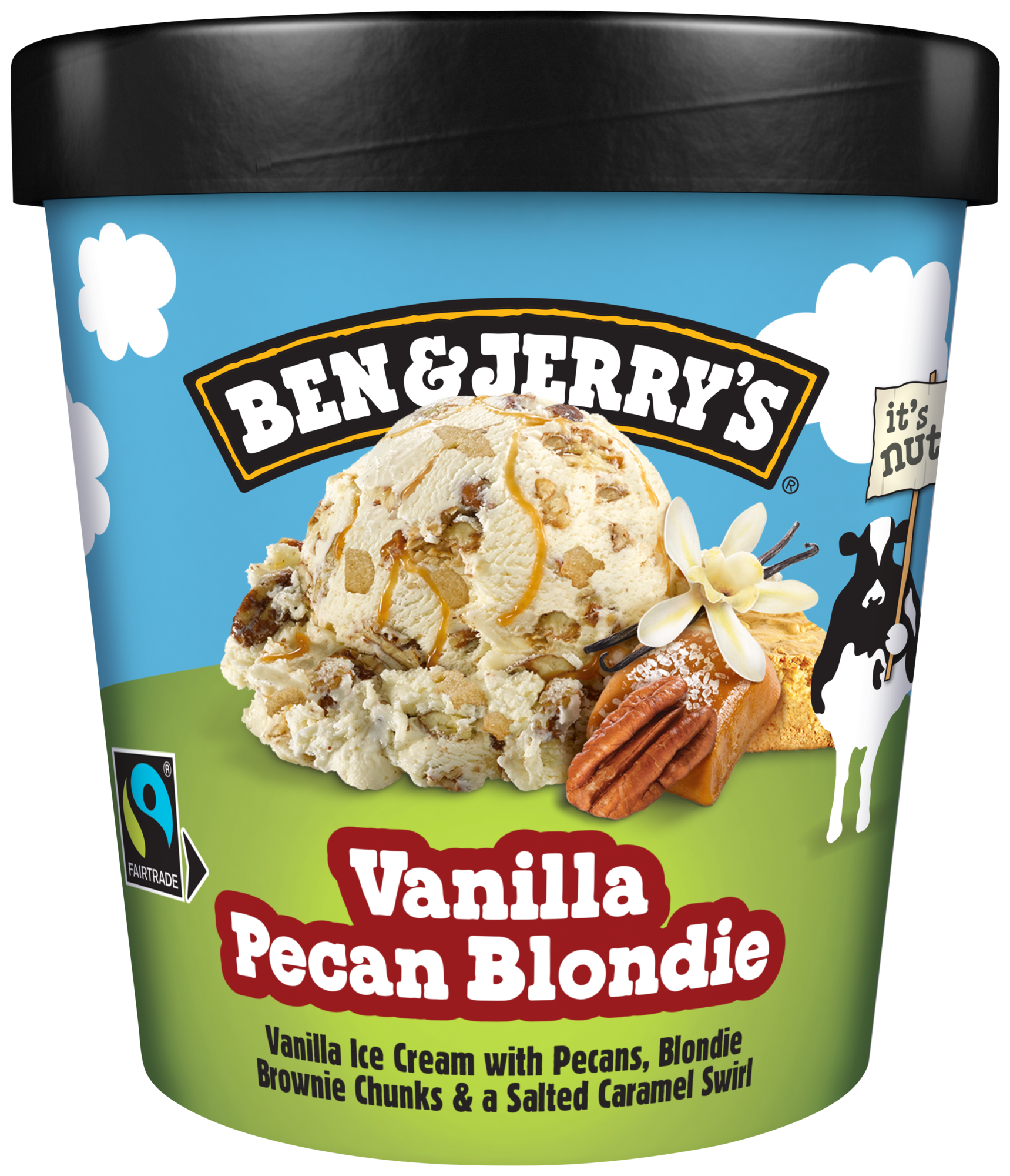 Pot de crème glacée vanilla pecan blondie