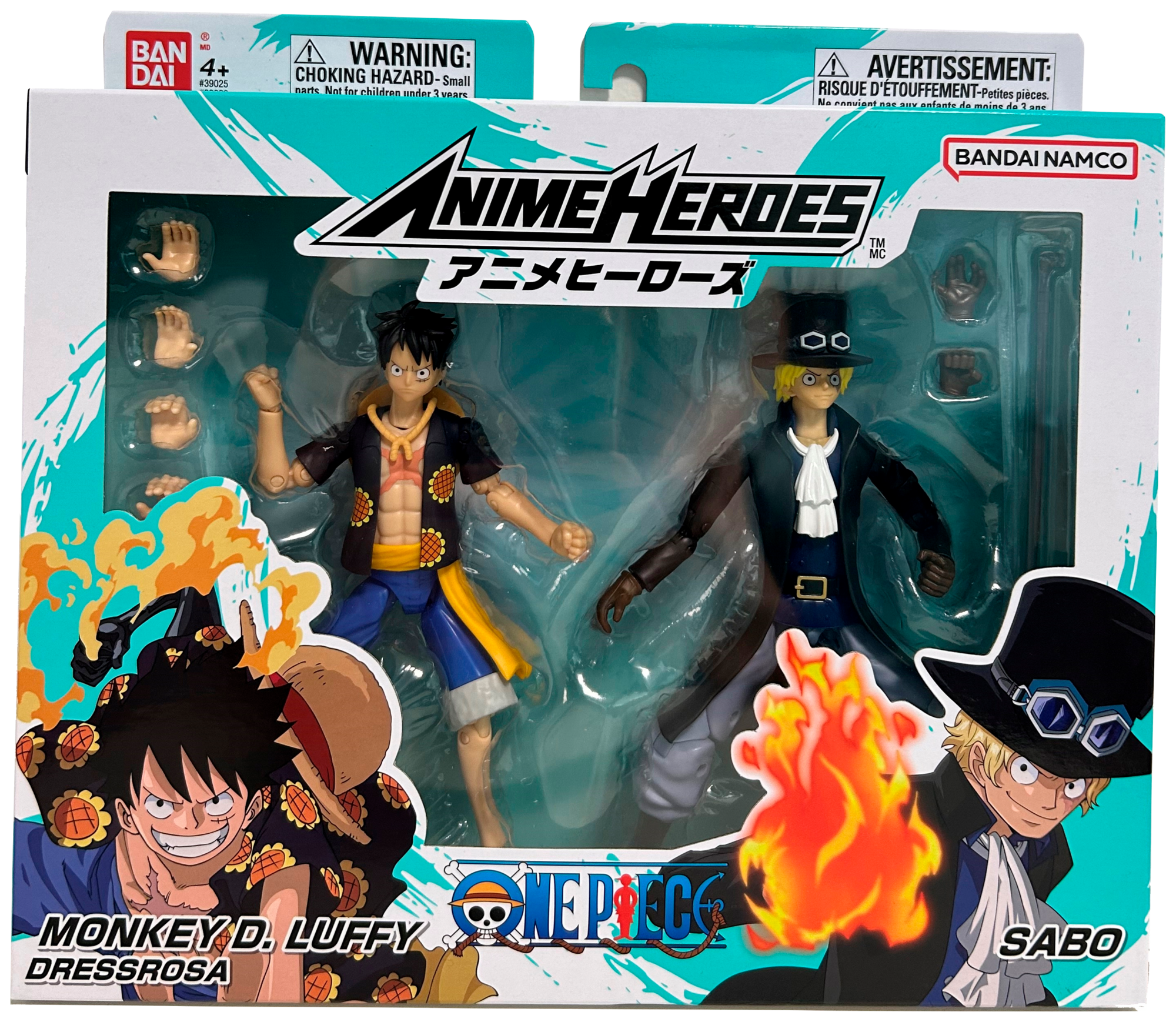 PACK DE 2 FIGURINES ONE PIECE LUFFY VS SABO 