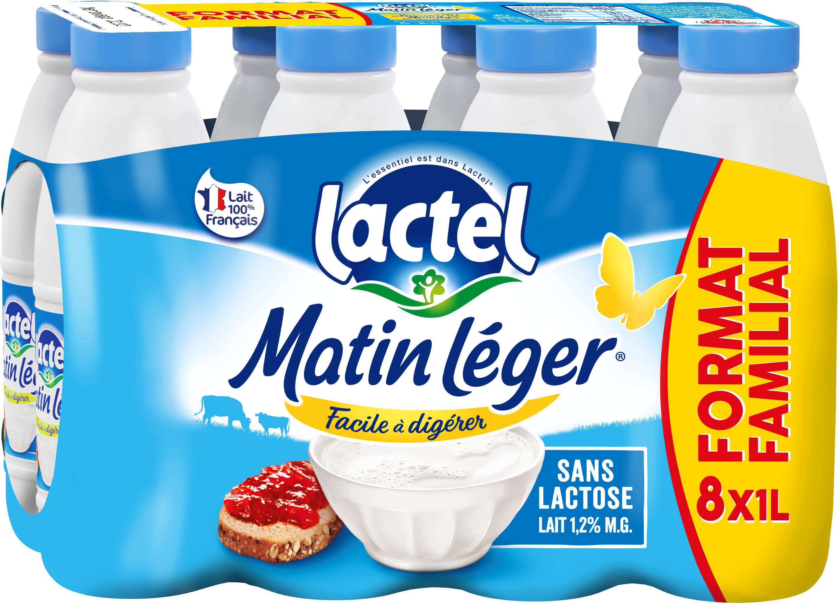 LAIT UHT DEMI-ÉCRÉMÉ SANS LACTOSE
MATIN LÉGER