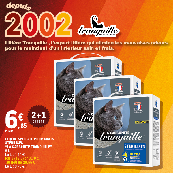 LITIÈRE SPÉCIALE POUR CHATS STÉRILISÉS