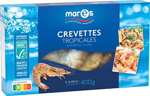 CREVETTES TROPICALES ENTIÈRES CRUES SURGELÉES