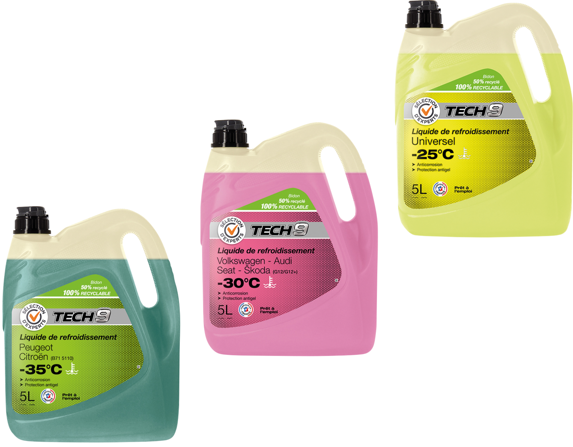 SUR LES PRODUITS PRÉSENTS EN MAGASIN DE LA GAMME DE LIQUIDE DE REFROIDISSEMENT "TECH9"