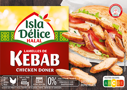 LAMELLES DE KEBAB POULET HALAL SURGELÉES