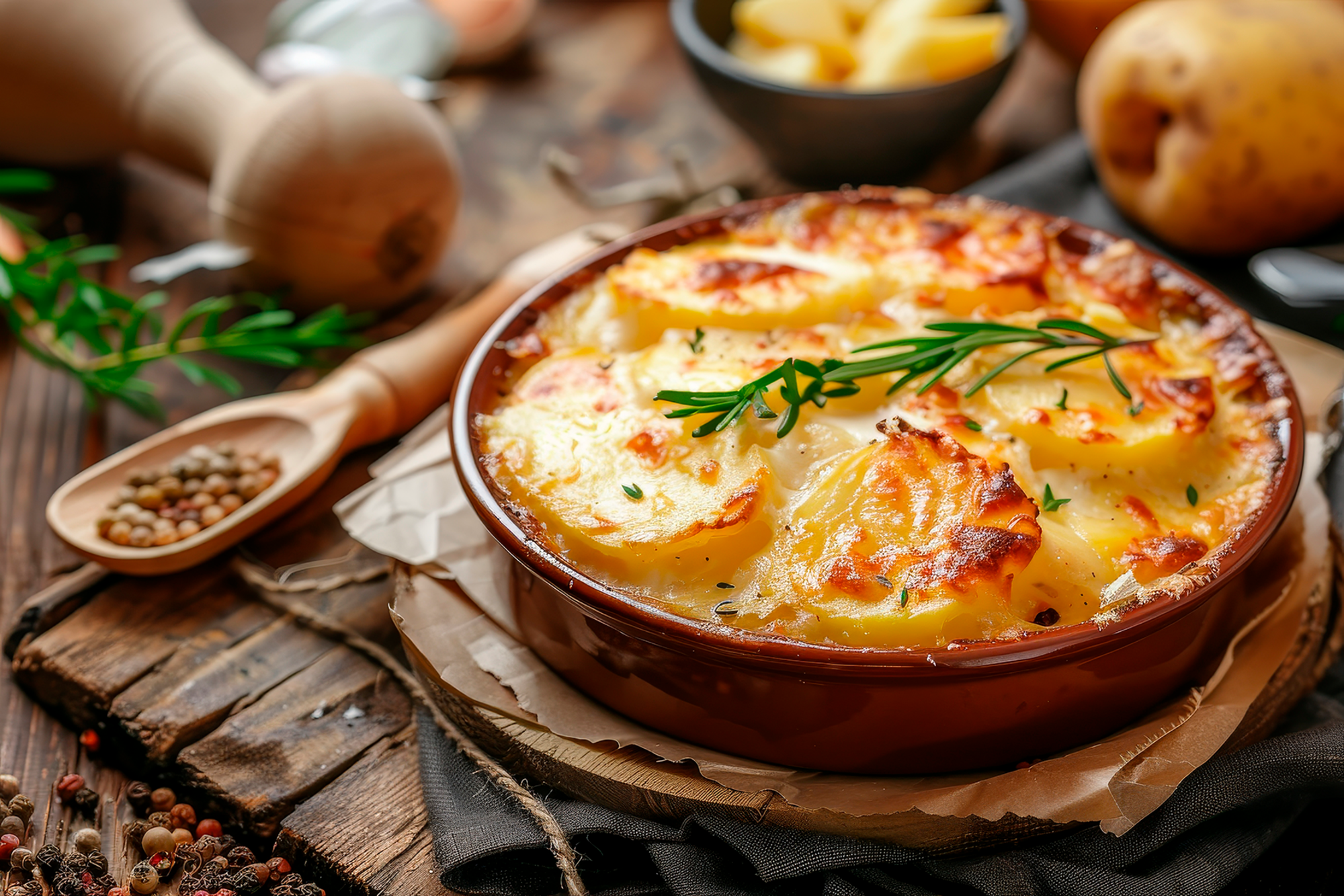 Gratin dauphinois au jambon