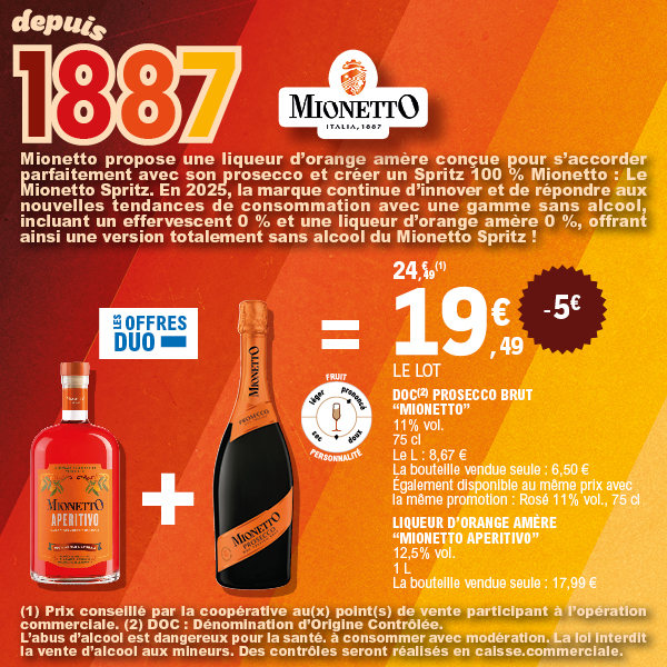 LOT DOC(1) PROSECCO  BRUT + LIQUEUR D'ORANGE AMERE