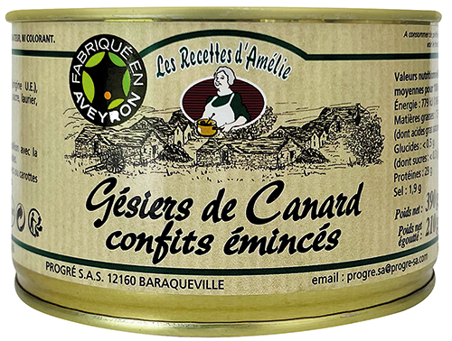 GÉSIERS DE CANARD CONFITS ÉMINCÉS