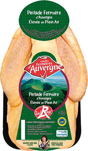 PINTADE FERMIÈRE D'AUVERGNE IGP ÉLEVÉE EN PLEIN AIR LABEL ROUGE