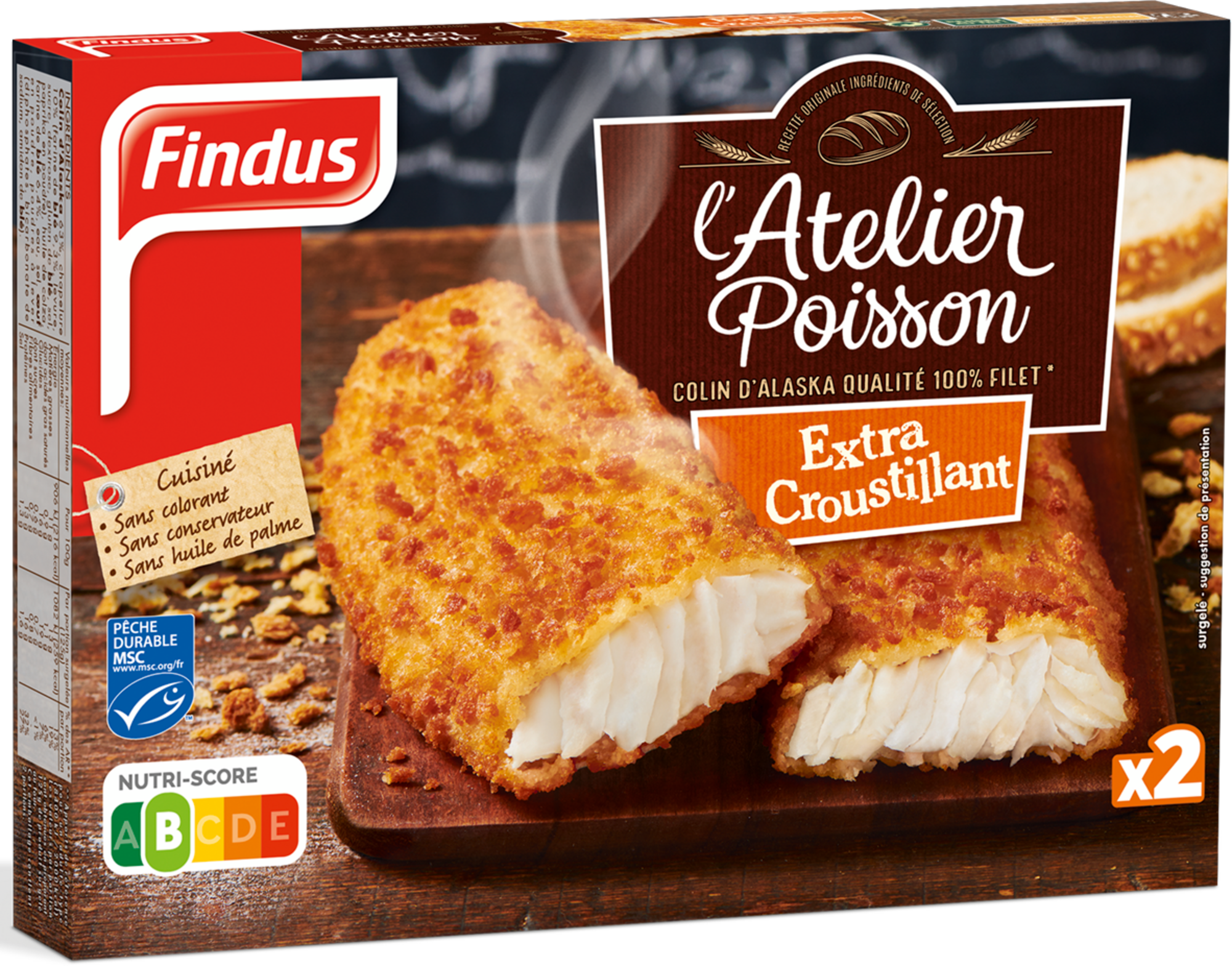 2 colins d'Alaska MSC extra croustillant surgelés