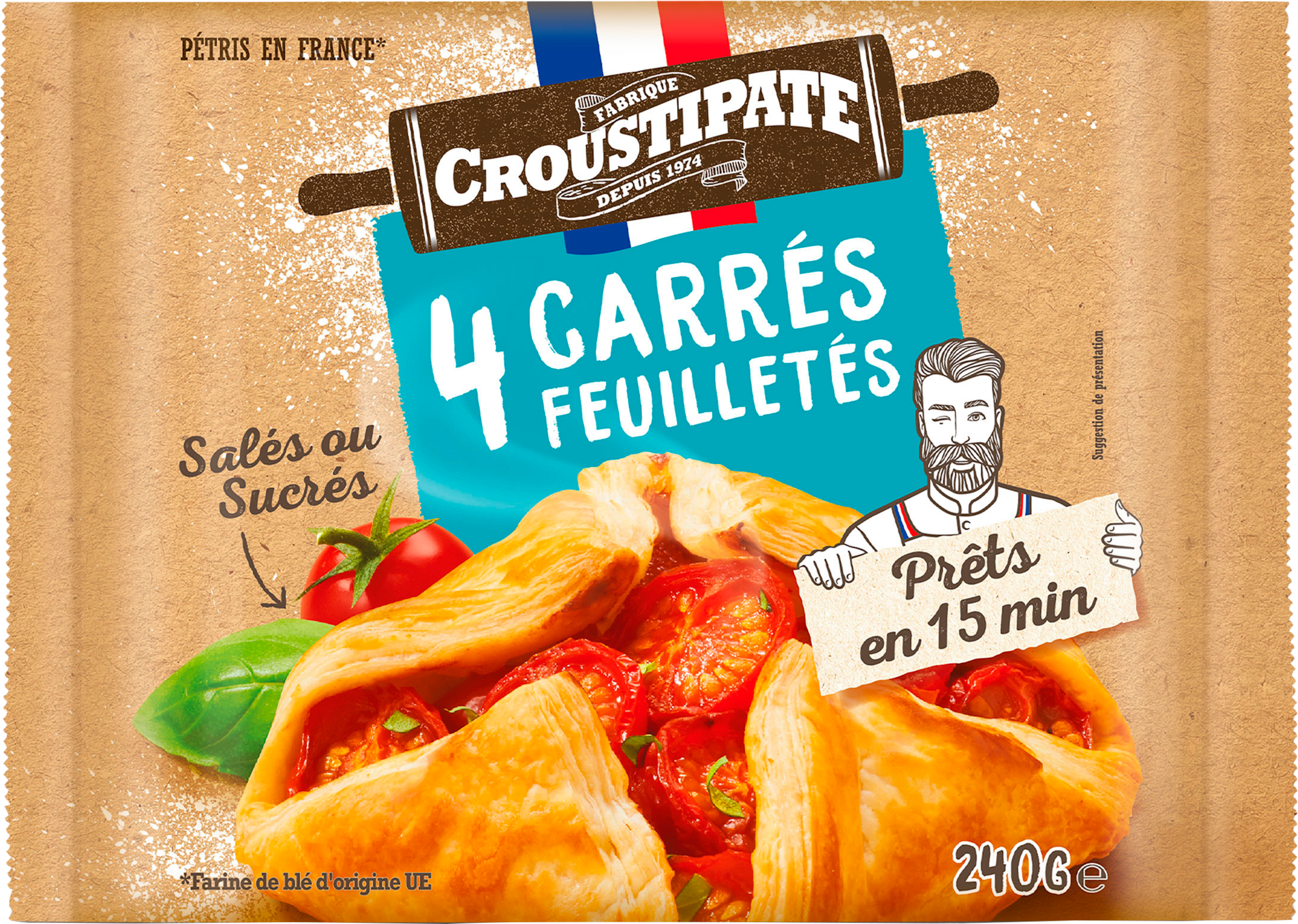 4 carrés feuilletés