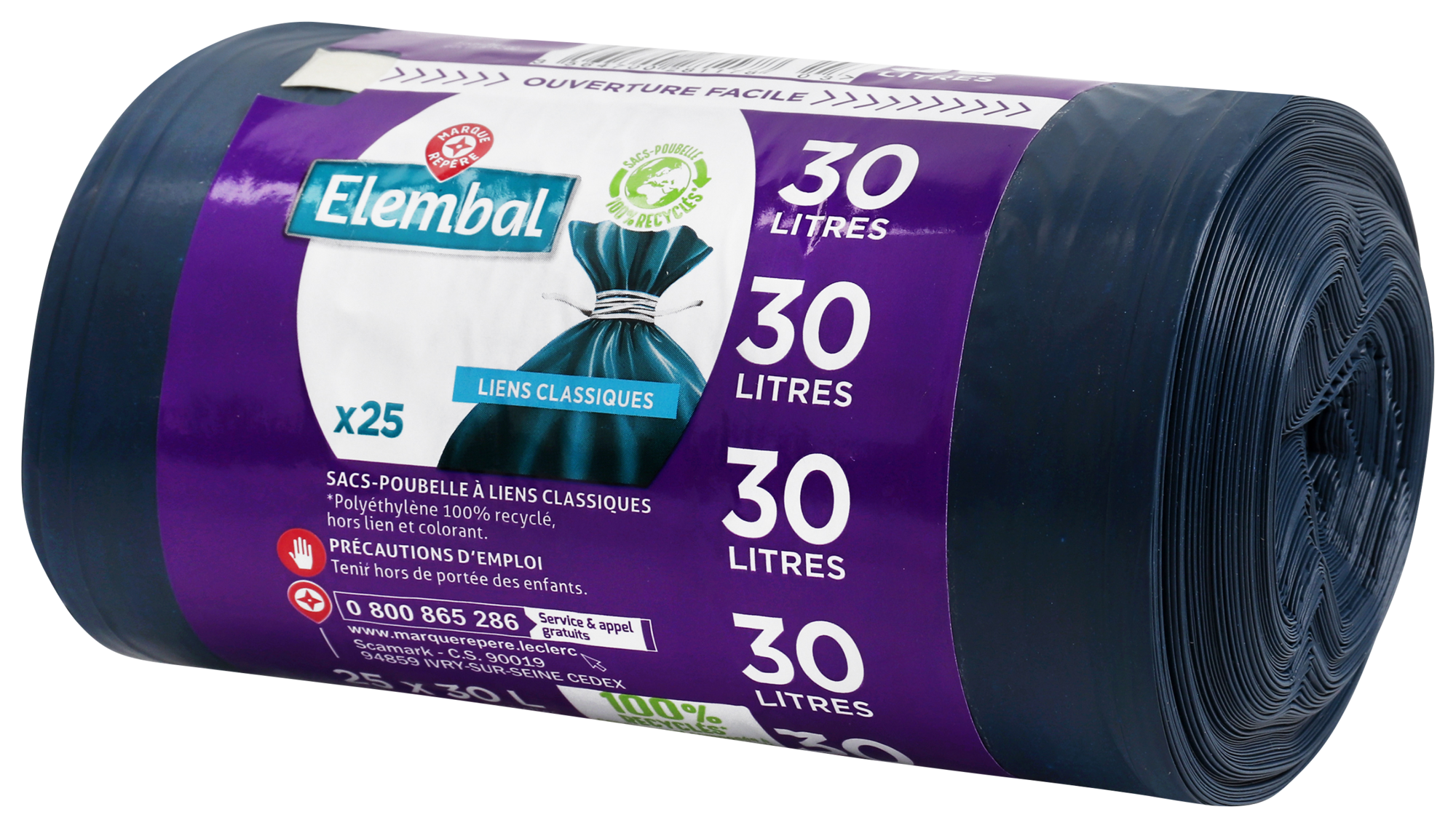 SACS POUBELLE À LIENS CLASSIQUES