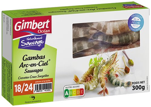 GAMBAS ARC-EN-CIEL SAUVAGES CRUES SURGELÉES