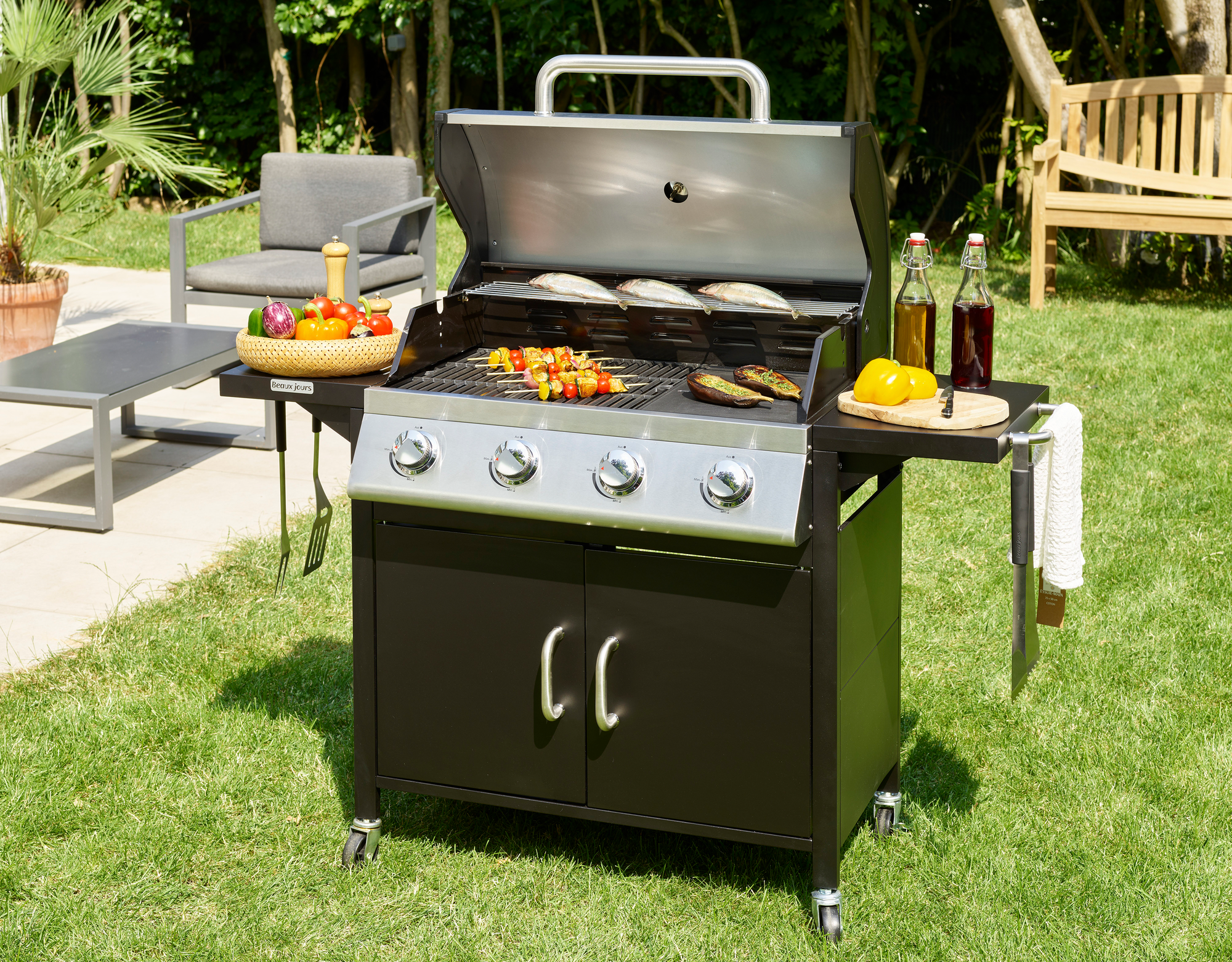 BARBECUE GAZ 4 BRÛLEURS "BEAUX JOURS"