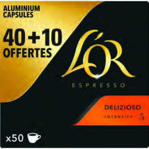 CAPSULES ALUMINIUM DE CAFÉ DELIZIOSO