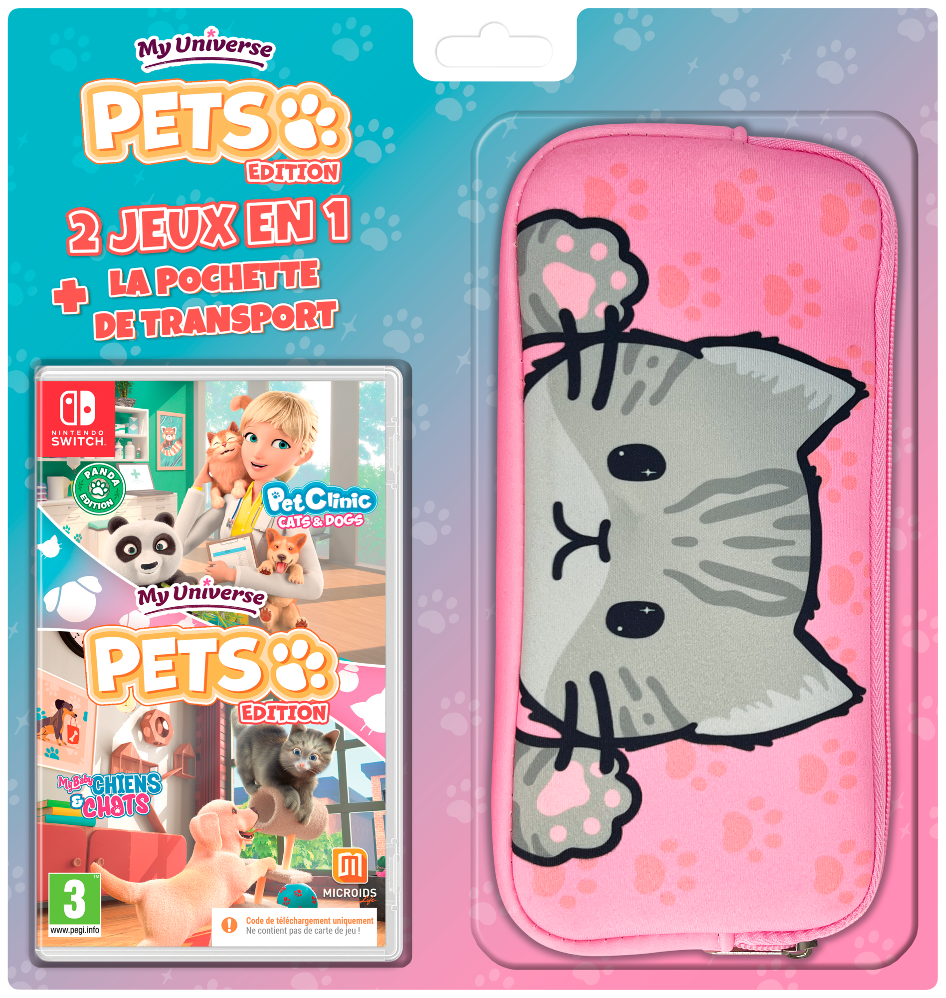 MY UNIVERSE PETS 2 JEUX EN 1 SWITCH + LA POCHETTE DE TRANSPORT