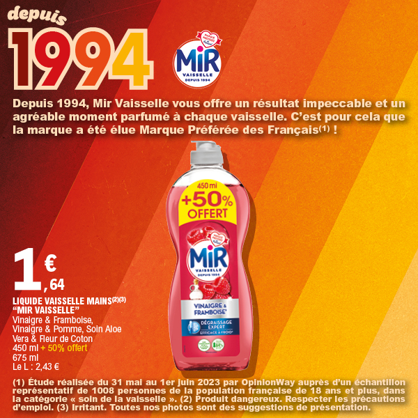 LIQUIDE VAISSELLE MAINS(1)(2)