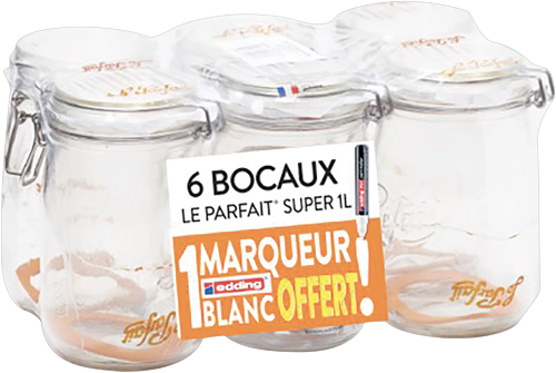 6 BOCAUX LE PARFAIT® SUPER 1 L