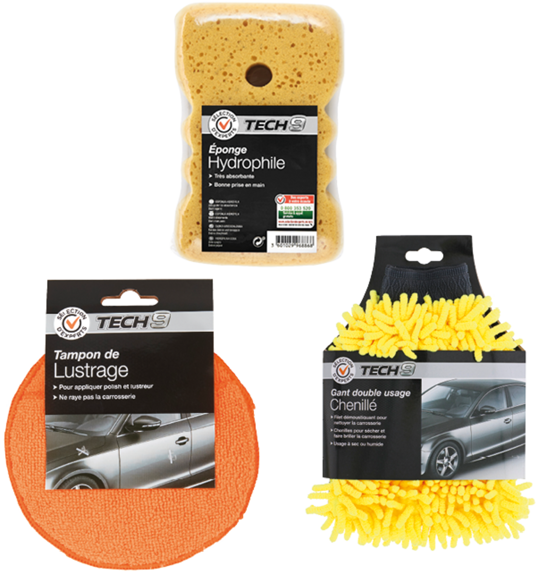 SUR LES ACCESSOIRES DE LAVAGE PRÉSENTS EN MAGASIN DE LA GAMME "TECH9"