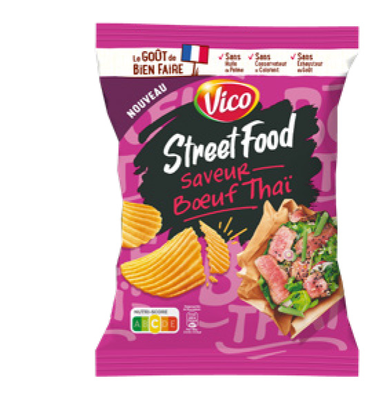 CHIPS STREET FOOD SAVEUR BOEUF THAI OU NACHOS CHEDDAR 
