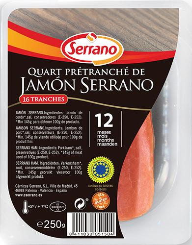 QUART PRÉTRANCHÉ DE JAMBON SERRANO STG 12 MOIS