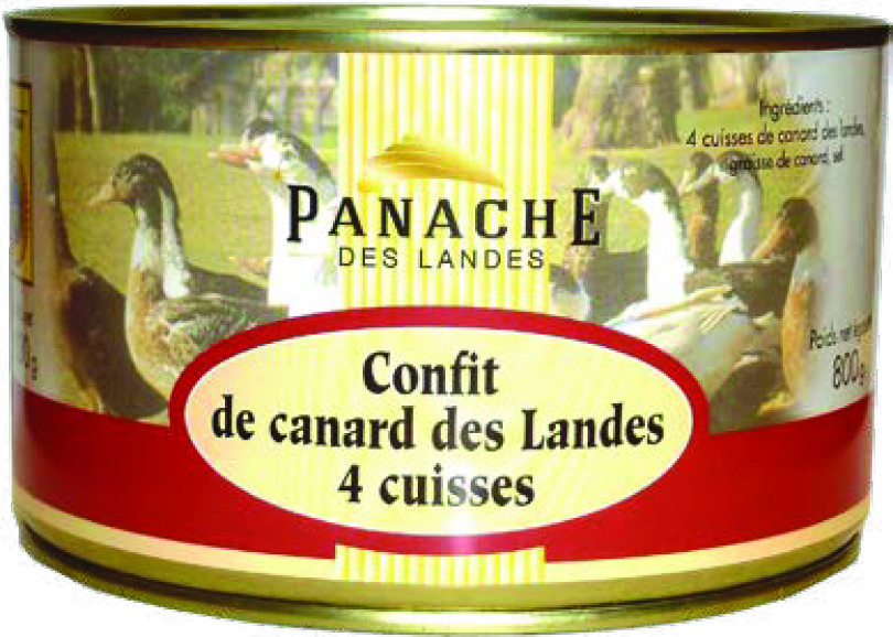 CONFIT DE CANARD DES LANDES 4 CUISSES IGP PANACHE DES LANDES TERRINES JEAN BRUNET