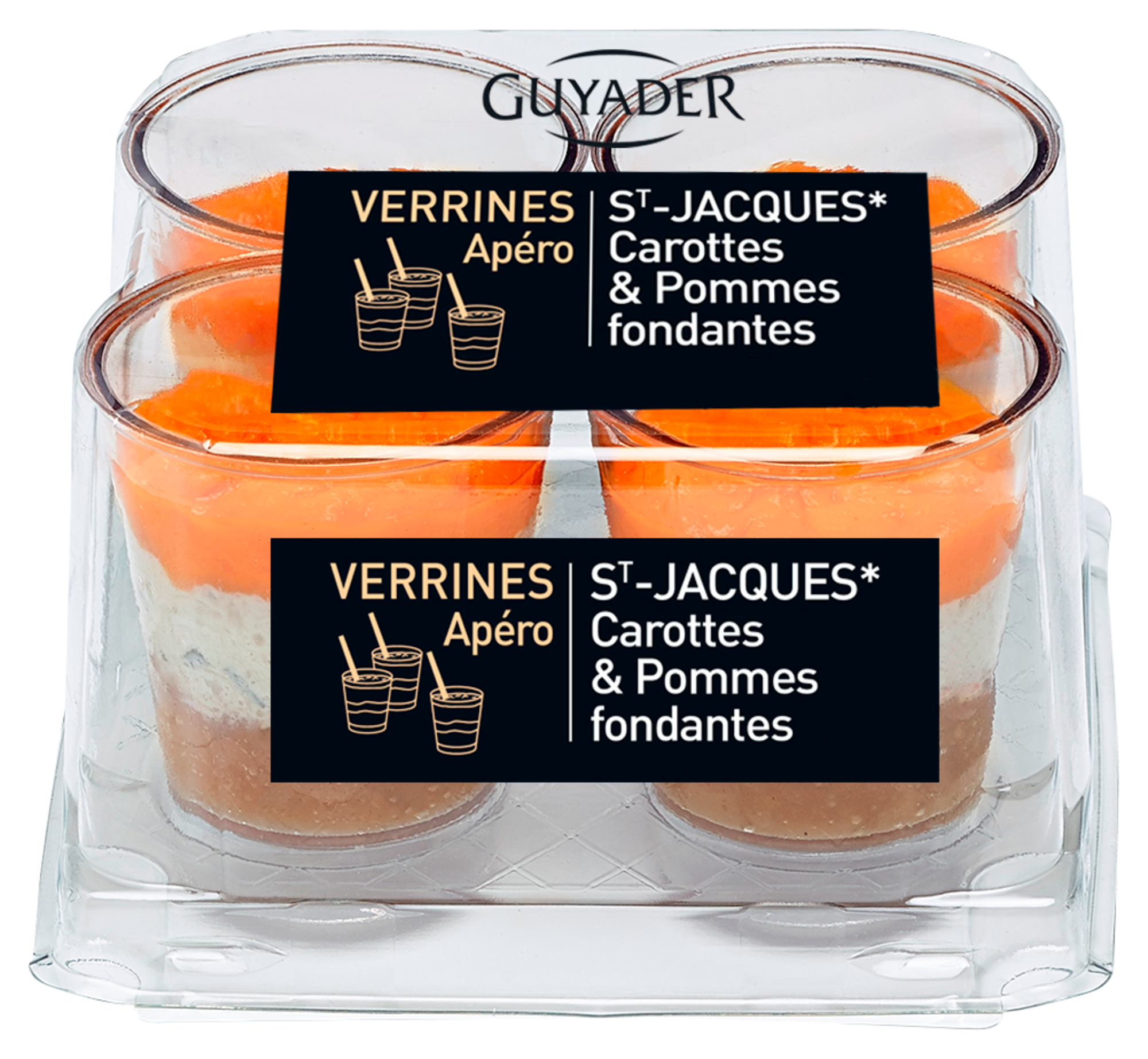 Verrine St-Jacques carottes & pommes fondantes. 