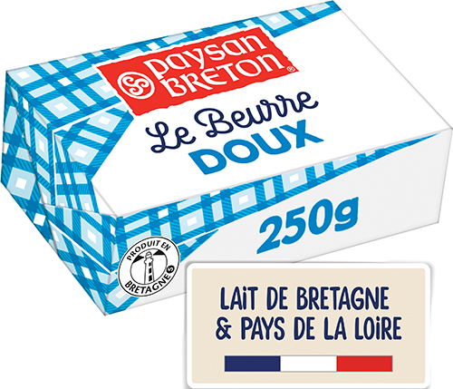 LE BEURRE
DOUX 82% Mat.Gr.
OU DEMI-SEL 80% Mat.Gr.