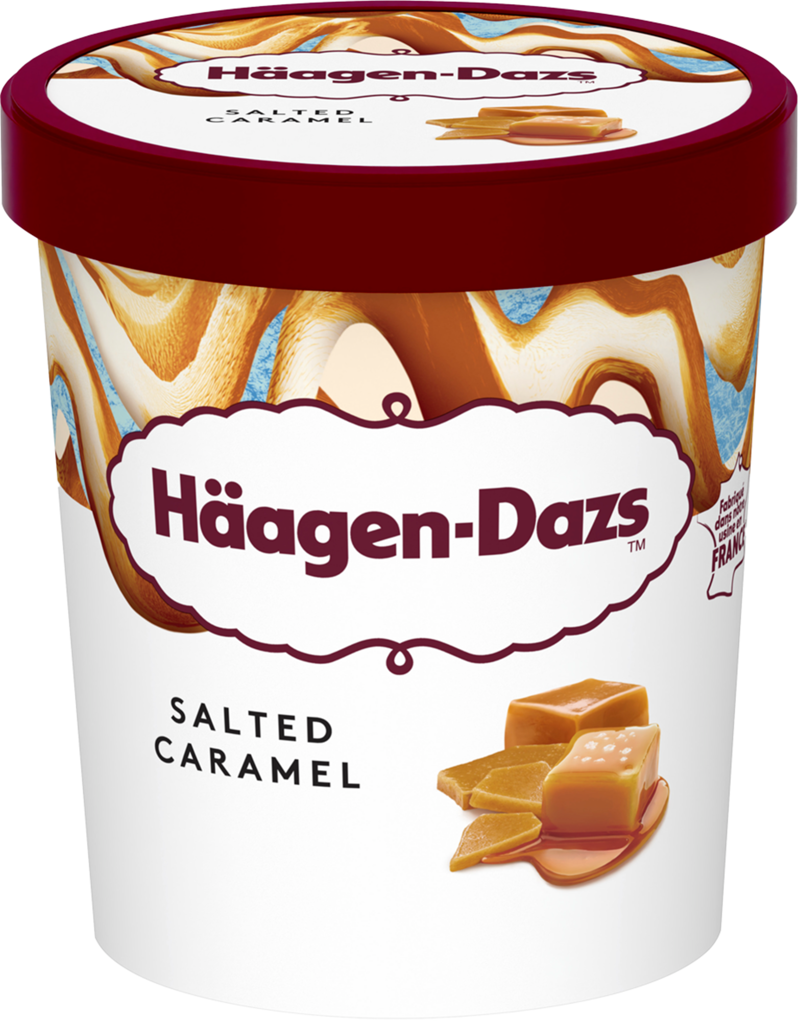 Pot de crème glacée caramel salé