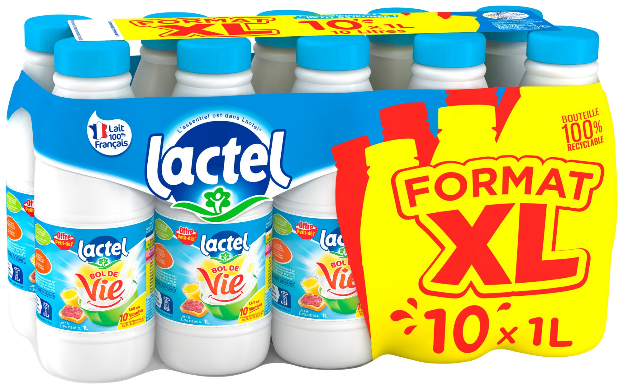 Lait uht bol de vie 1,2% Mat. Gr. format XL