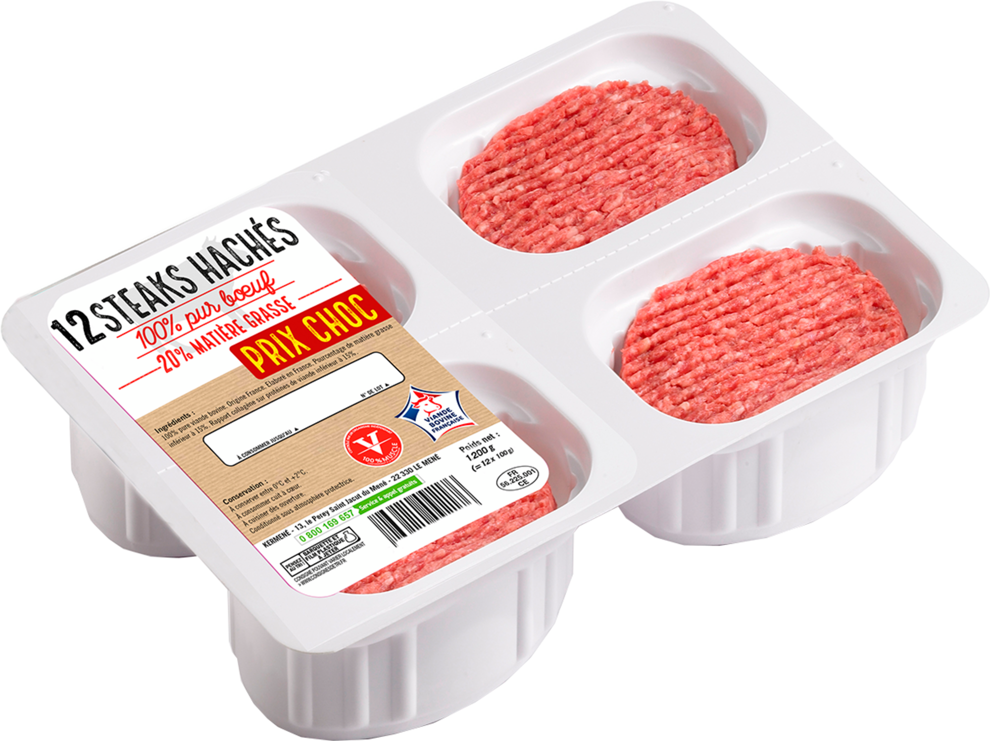 12 steaks hachés 20% Mat. Gr.