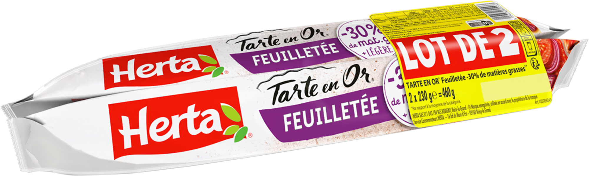 Le lot de 2 pâtes À Tarte en or feuilletées -30% Mat. Gr.