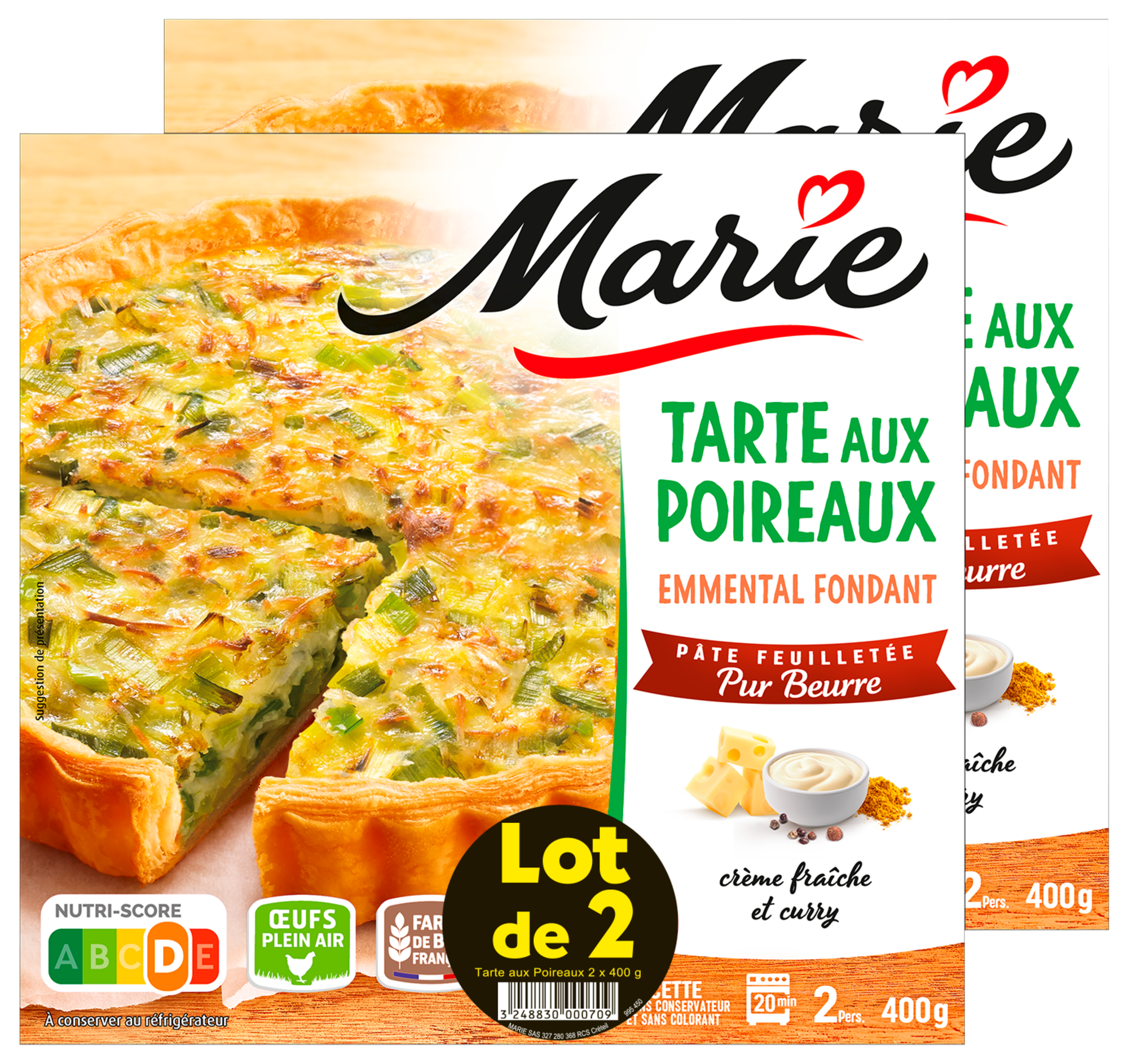 Lot de 2 tartes aux poireaux