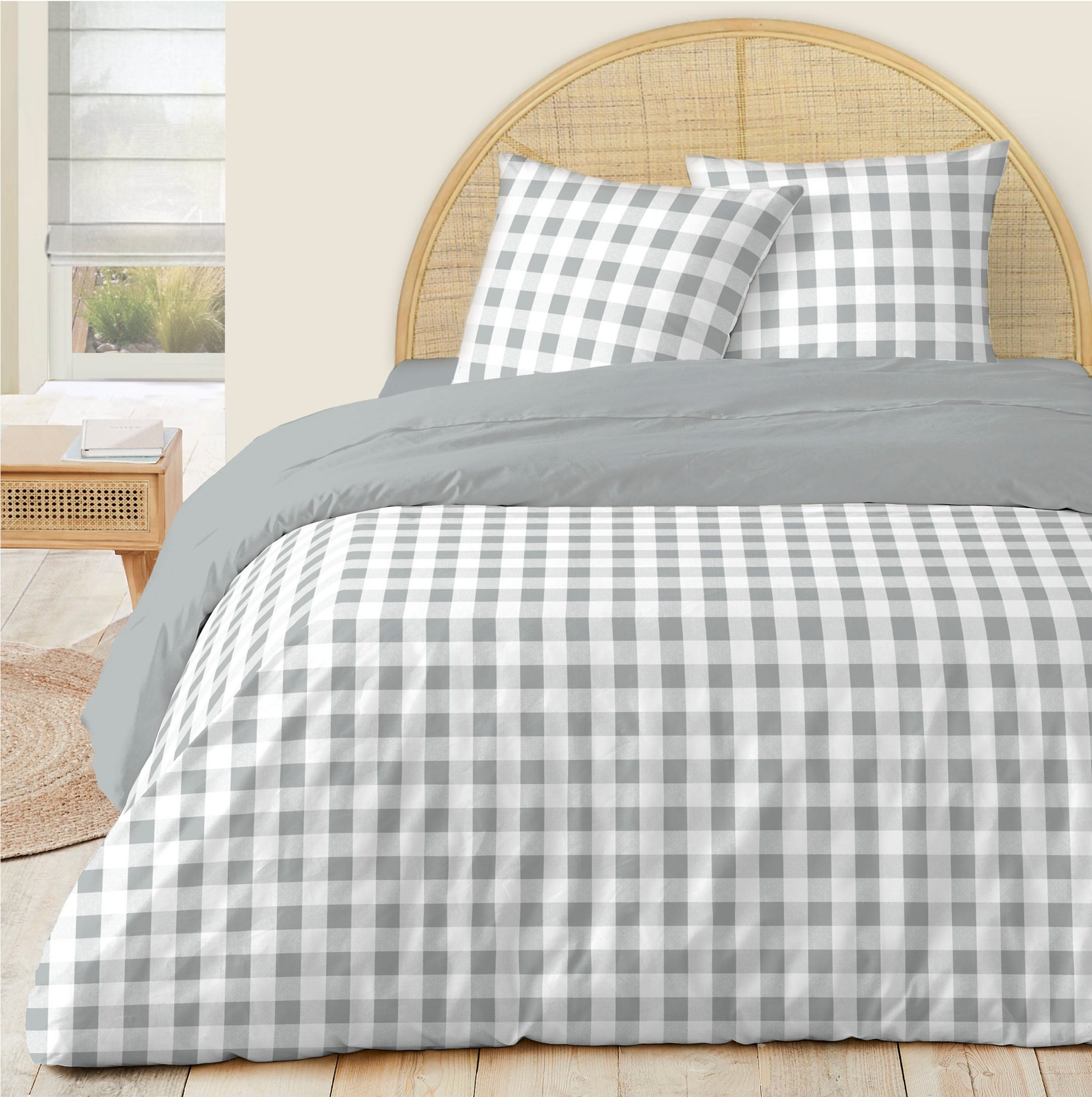 PARURE HOUSSE DE COUETTE 200X200 CM + 2 TAIES D'OREILLER 63X63 CM