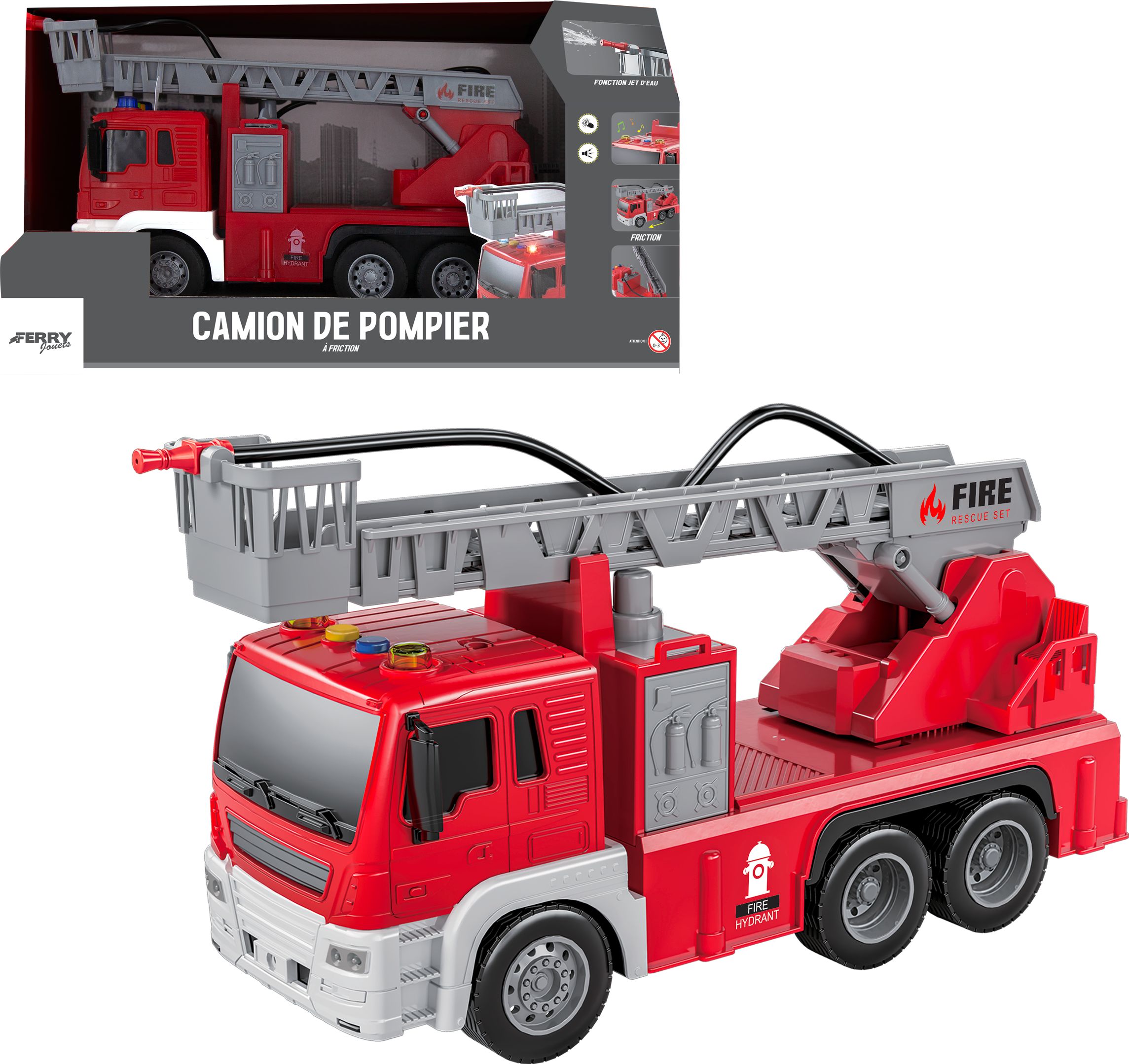 CAMION DE POMPIER À FRICTION