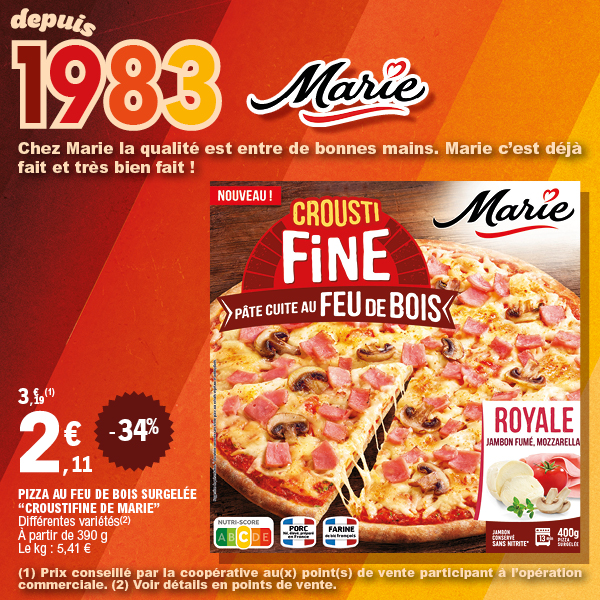 PIZZA AU FEU DE BOIS SURGELÉE