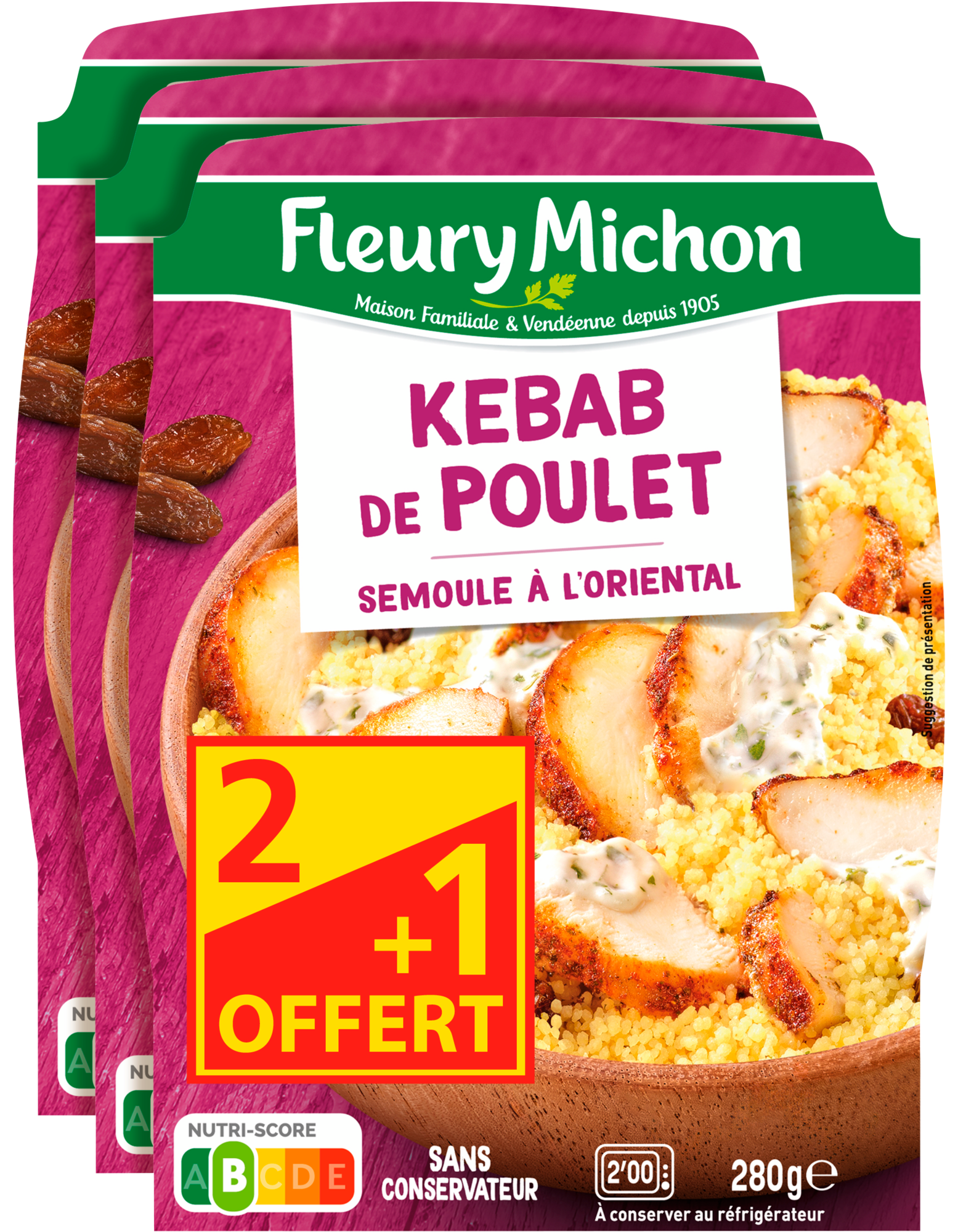 Kebab de poulet semoule à l'oriental