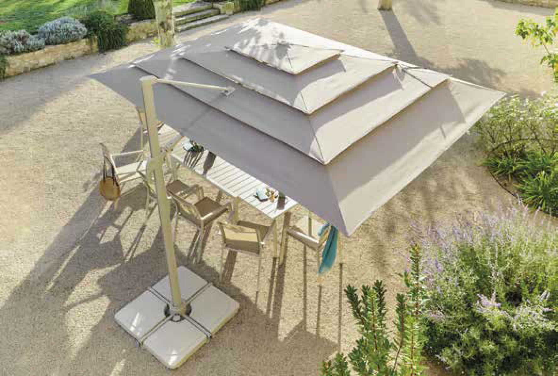 Parasol déporté multi-toiles MELHIA