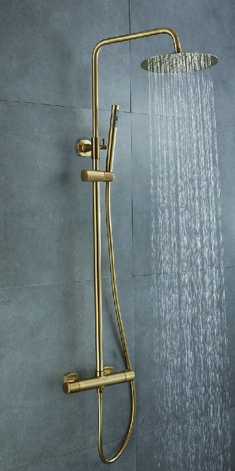 COLONNE DE DOUCHE LAITON BROSSÉ