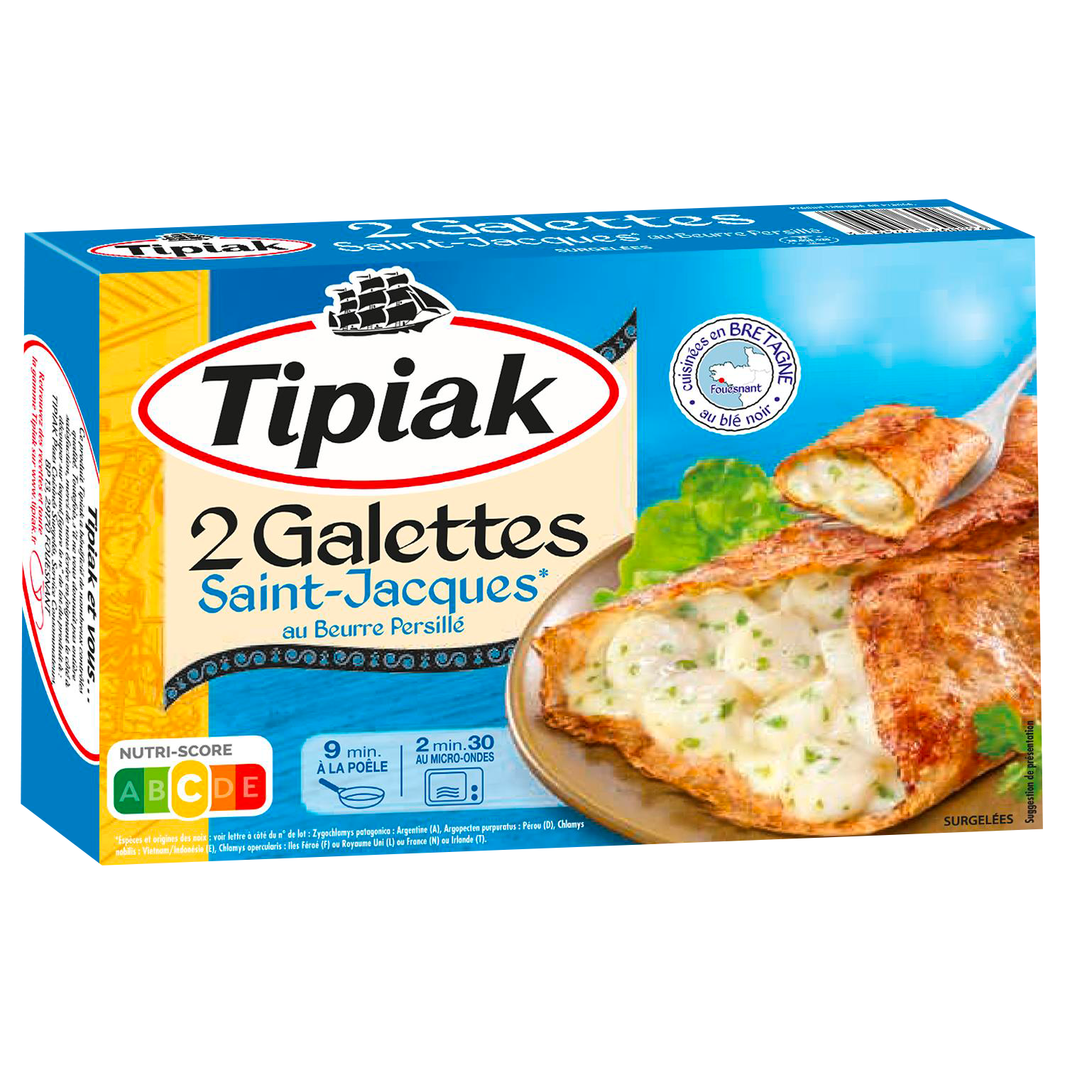 2 GALETTES SAINT-JACQUES* AU BEURRE PERSILLE SURGELEES