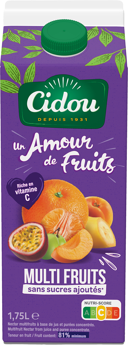 NECTAR À BASE DE JUS CONCENTRÉ
MULTIFRUITS UN AMOUR DE FRUITS