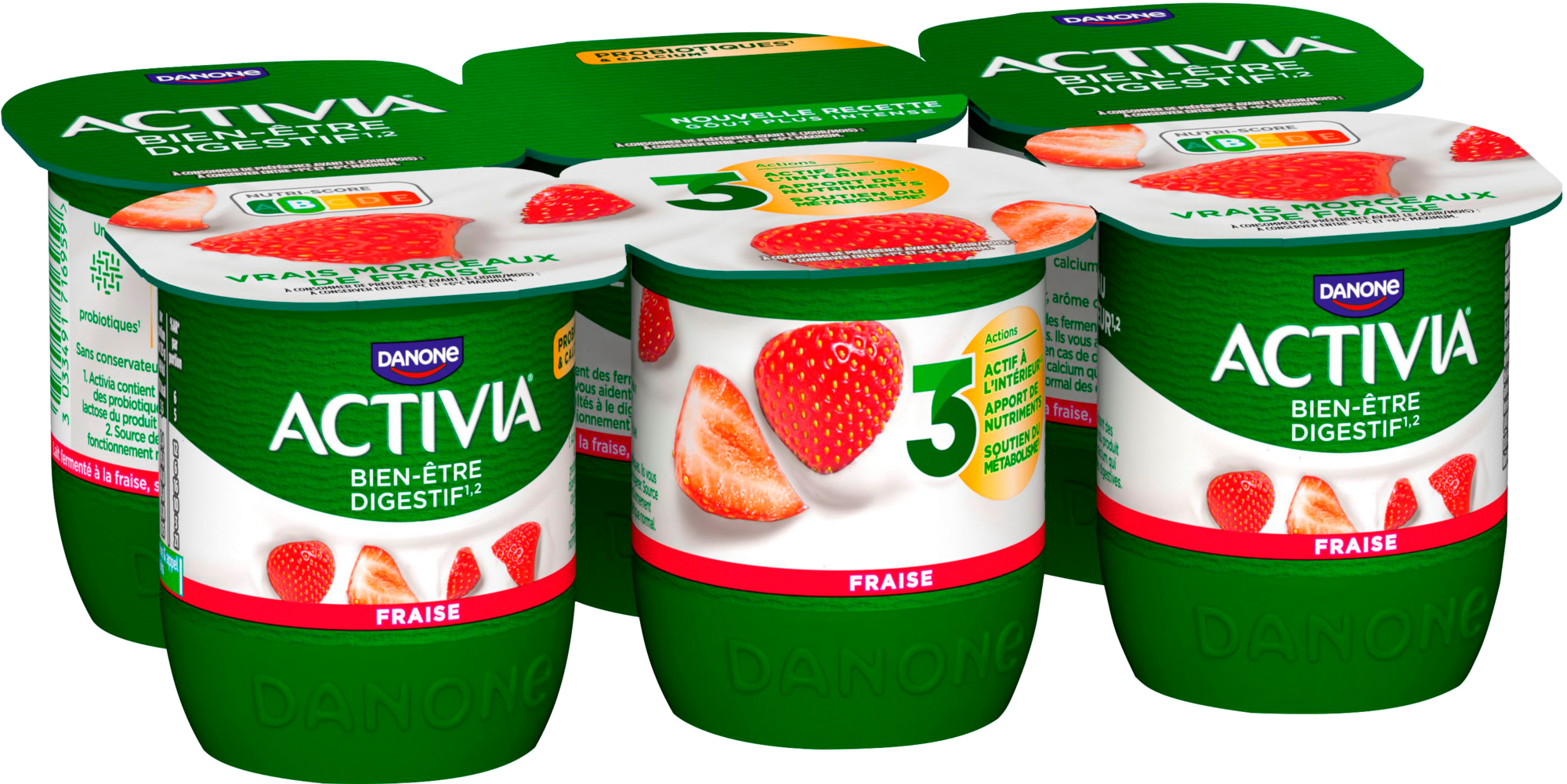 Activia fruits Goût Fraise