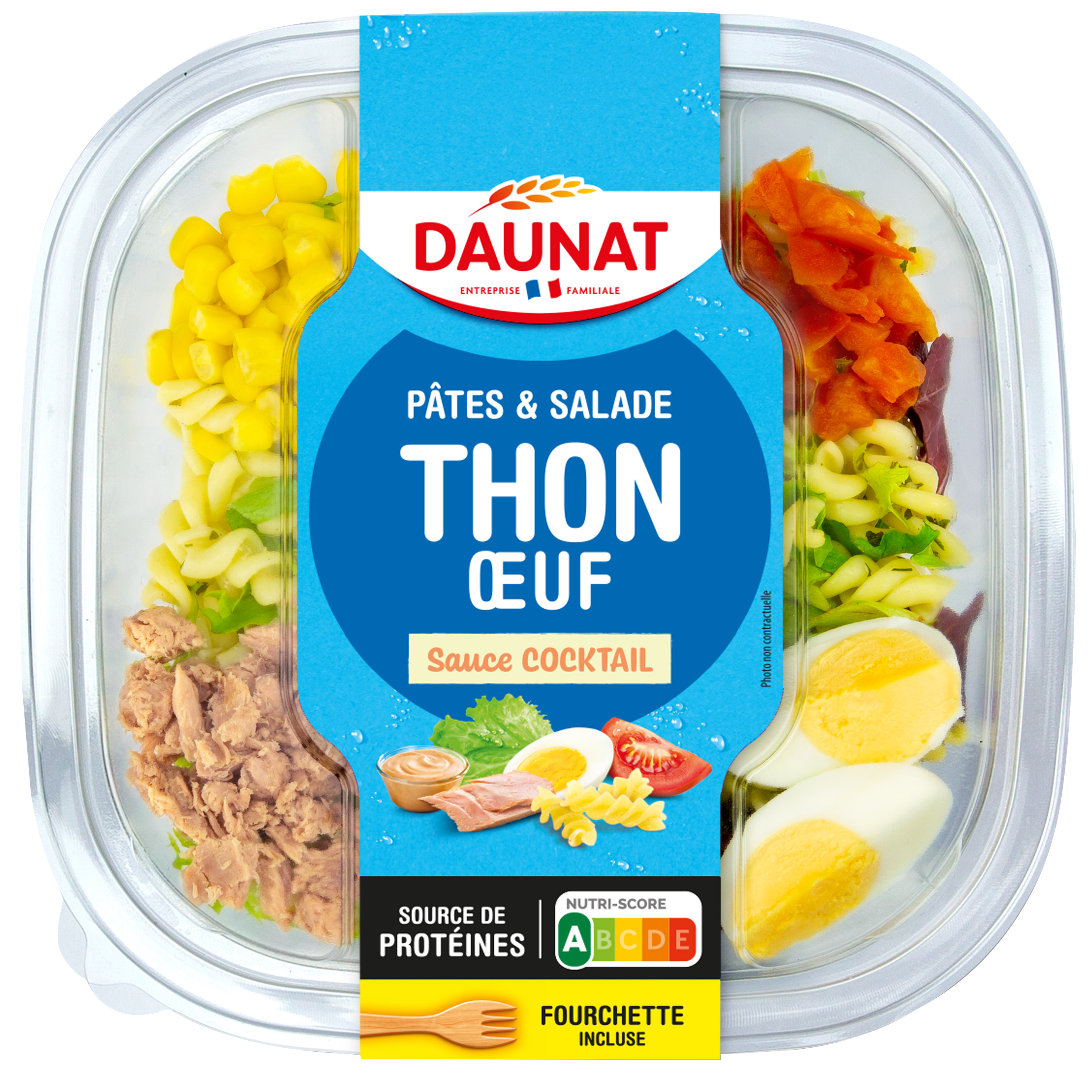 PATES & SALADE THON OEUFS SAUCE COCKTAIL