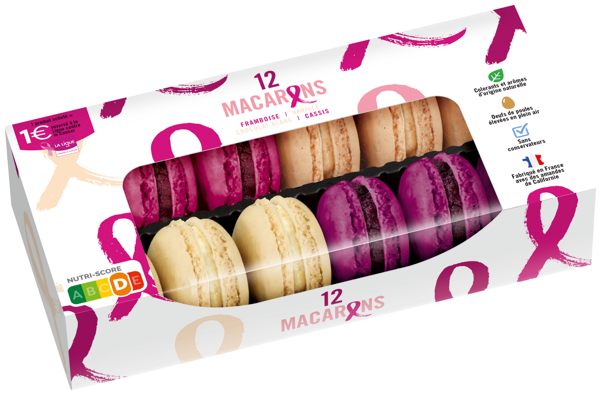 12 Macarons Octobre Rose