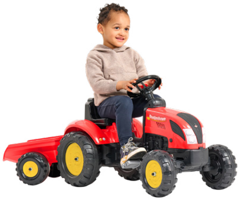 TRACTEUR À PÉDALES "COUNTRY FARMER" AVEC REMORQUE